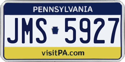 PA license plate JMS5927