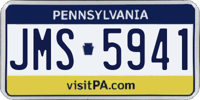 PA license plate JMS5941