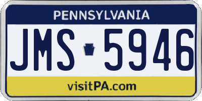PA license plate JMS5946