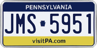 PA license plate JMS5951
