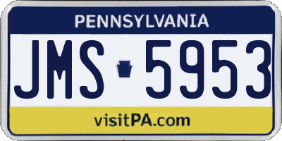 PA license plate JMS5953