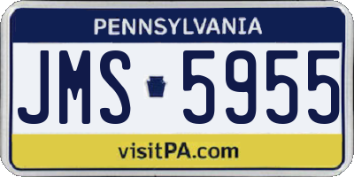 PA license plate JMS5955