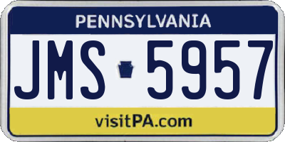 PA license plate JMS5957