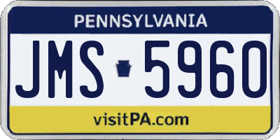 PA license plate JMS5960