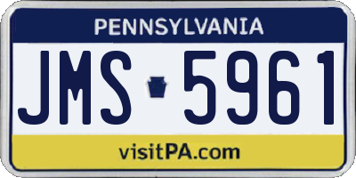PA license plate JMS5961