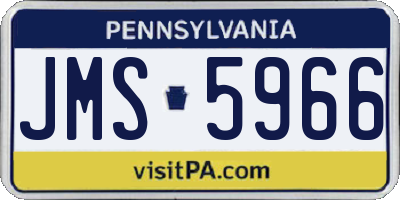 PA license plate JMS5966