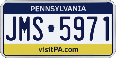 PA license plate JMS5971