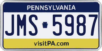 PA license plate JMS5987