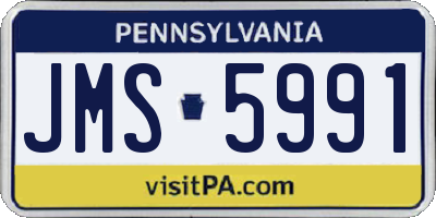PA license plate JMS5991