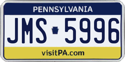 PA license plate JMS5996