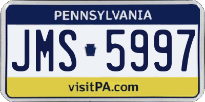 PA license plate JMS5997