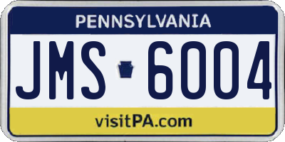 PA license plate JMS6004