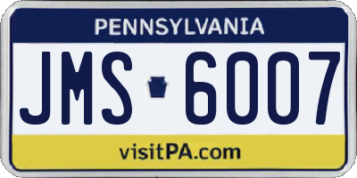 PA license plate JMS6007