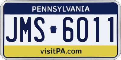 PA license plate JMS6011