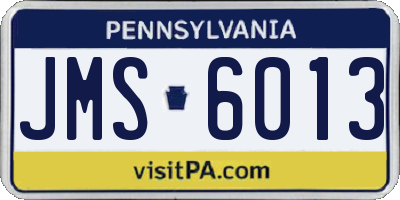 PA license plate JMS6013