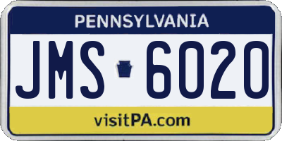 PA license plate JMS6020