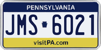 PA license plate JMS6021