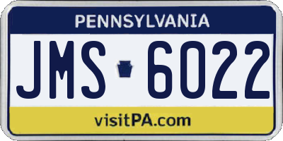 PA license plate JMS6022