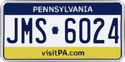 PA license plate JMS6024