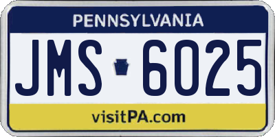PA license plate JMS6025