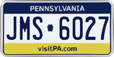 PA license plate JMS6027
