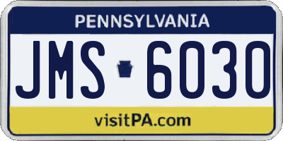 PA license plate JMS6030