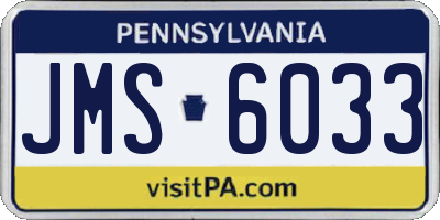 PA license plate JMS6033