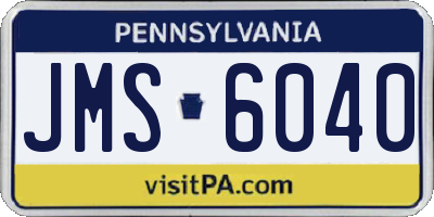 PA license plate JMS6040