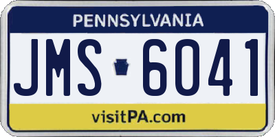 PA license plate JMS6041