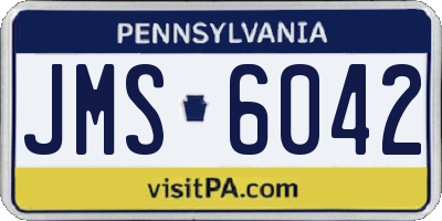 PA license plate JMS6042
