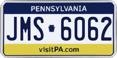 PA license plate JMS6062
