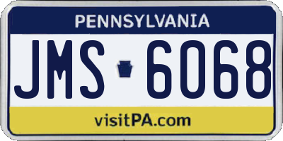 PA license plate JMS6068