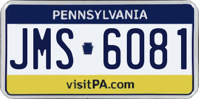 PA license plate JMS6081