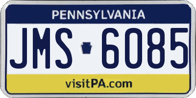 PA license plate JMS6085