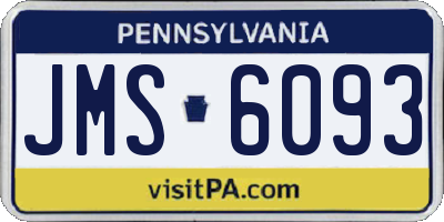PA license plate JMS6093