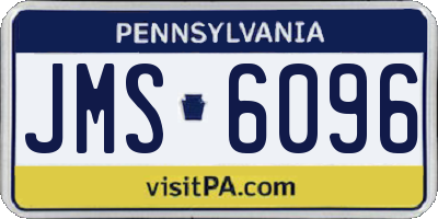 PA license plate JMS6096