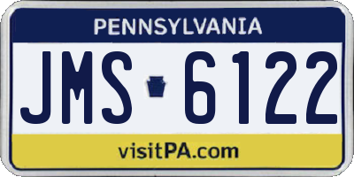 PA license plate JMS6122