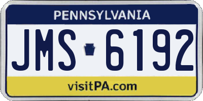 PA license plate JMS6192