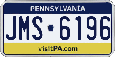 PA license plate JMS6196