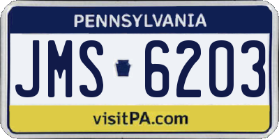PA license plate JMS6203