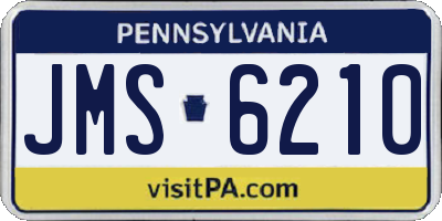 PA license plate JMS6210