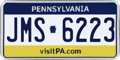 PA license plate JMS6223