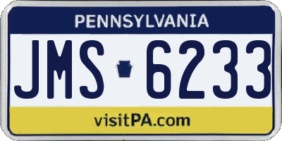 PA license plate JMS6233