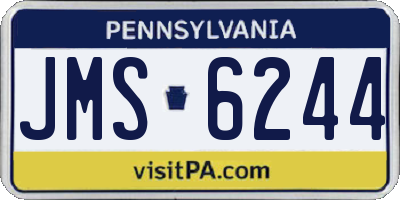 PA license plate JMS6244