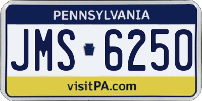 PA license plate JMS6250