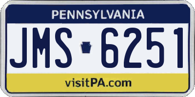 PA license plate JMS6251