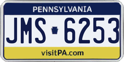 PA license plate JMS6253
