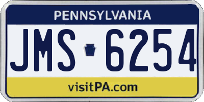 PA license plate JMS6254