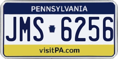 PA license plate JMS6256
