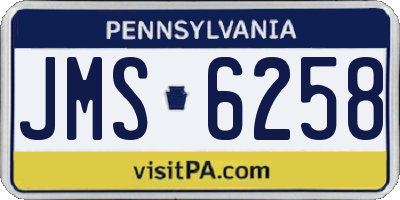 PA license plate JMS6258